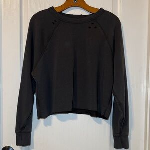 Aerie Gray Distressed Sweatshirt Size Small EUC